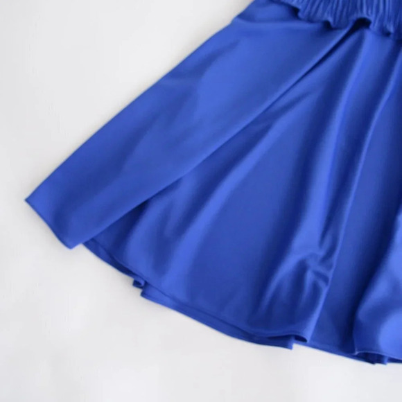 Vintage 80's After Dark Royal Blue Swing Dress with Bow 9/10 - Picture 9 of 15